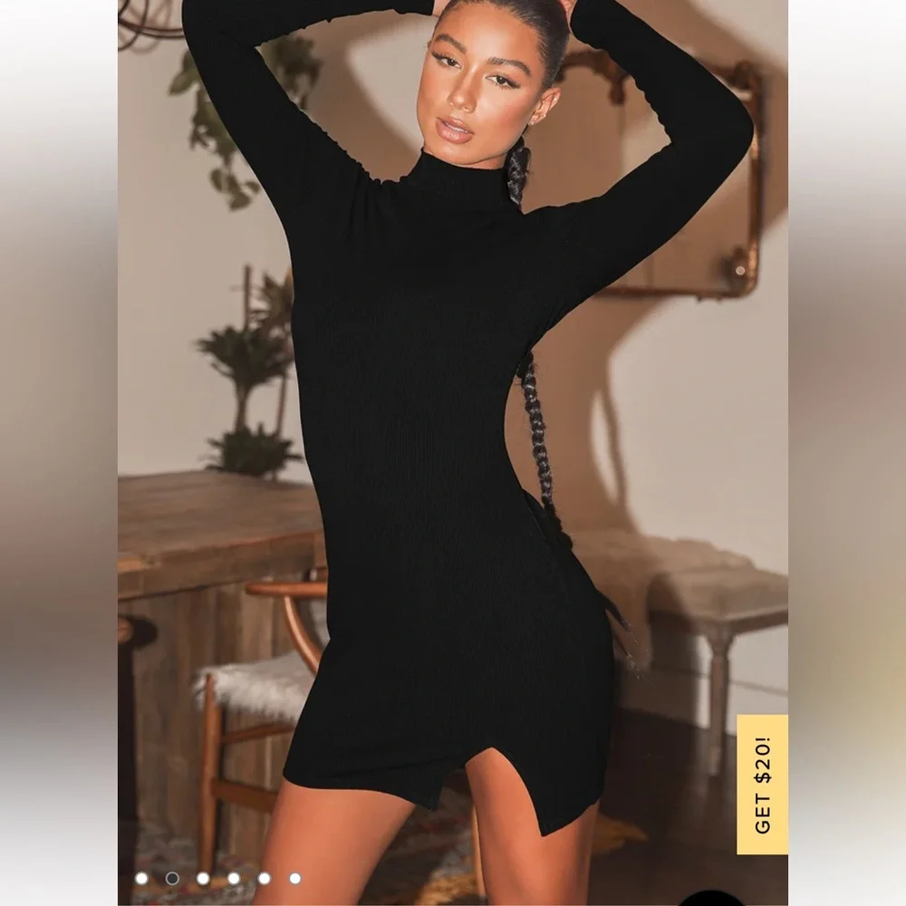 Black Lulus Bodycon Dress - Picture 2 of 3